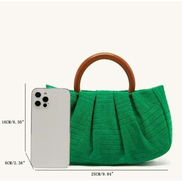 NWT - Green Jacquard Women's Elegant Clutch (SKU 0068) - Picture 4 of 7